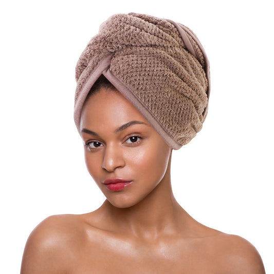 Microfiber Hair Towel Wrap | Super Absorbent & Quick Drying Hair Turban with Secure Button - Fatisha Boutique