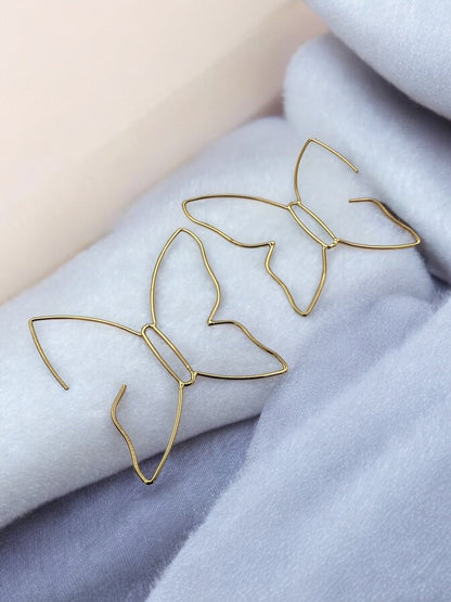 Minimalist Lightweight WireButterfly Shape Design Earrings - Fatisha Boutique