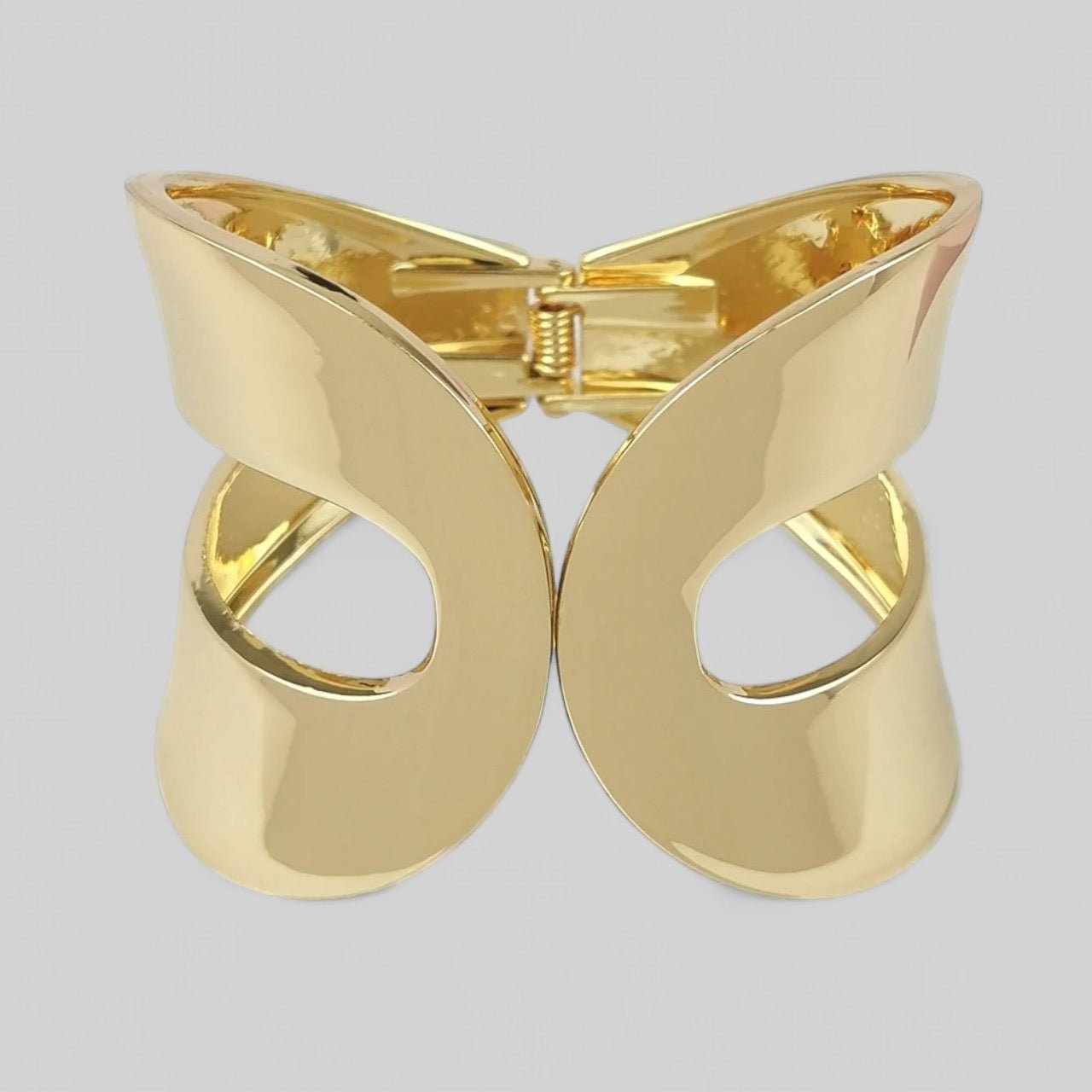 Modern Openwork Cuff Bangle - Gold & Silver Statement Bracelet - Fatisha Boutique