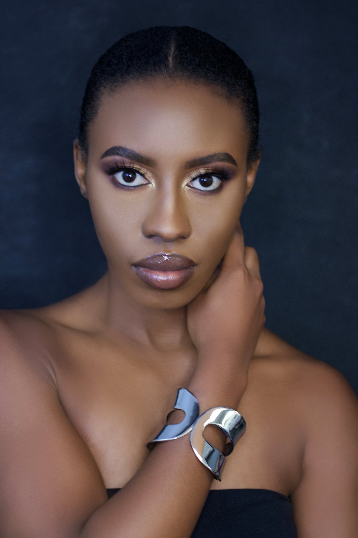 Modern Openwork Cuff Bangle - Gold & Silver Statement Bracelet - Fatisha Boutique