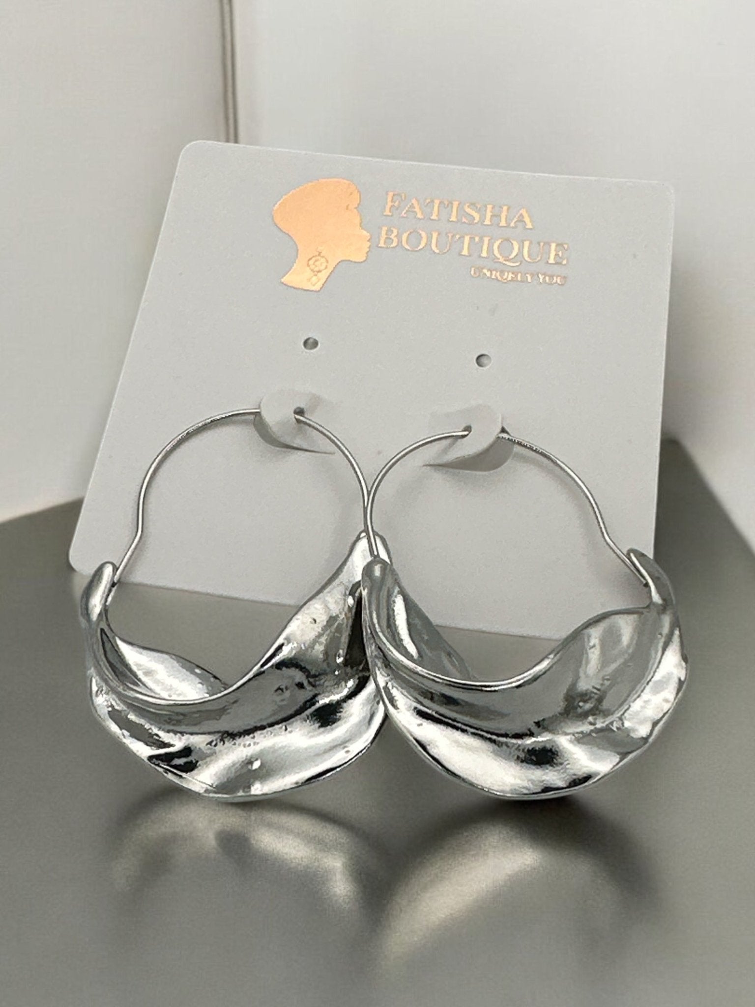 Modern Sculptural Hoop Earrings – Gold and Silver Abstract Design - Fatisha Boutique