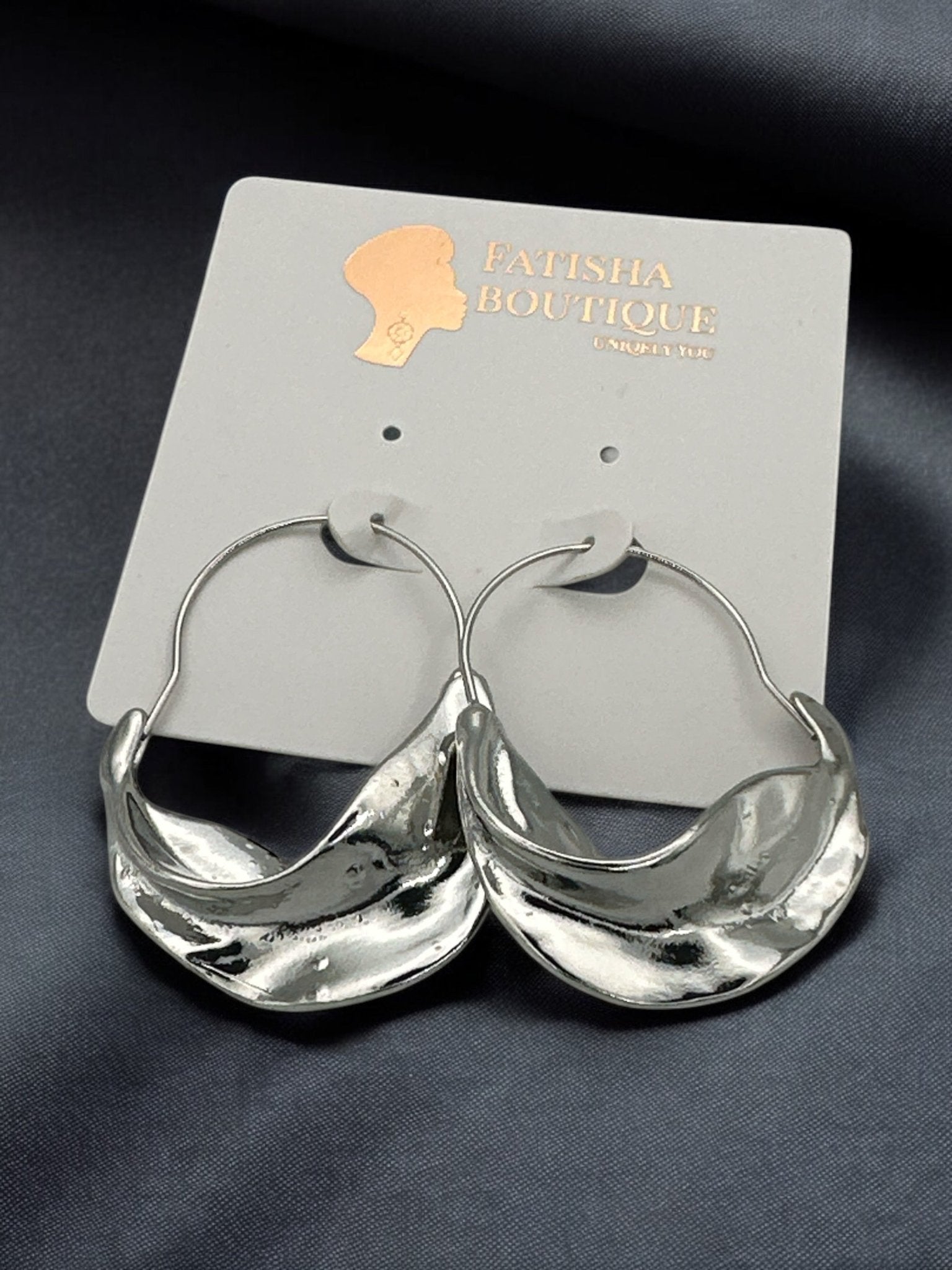 Modern Sculptural Hoop Earrings – Gold and Silver Abstract Design - Fatisha Boutique