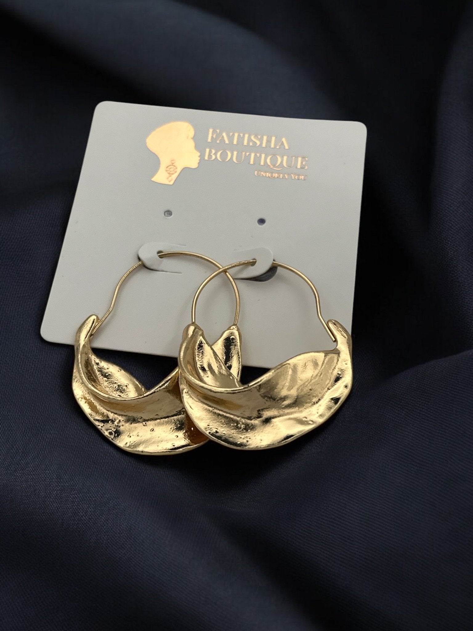 Modern Sculptural Hoop Earrings – Gold and Silver Abstract Design - Fatisha Boutique