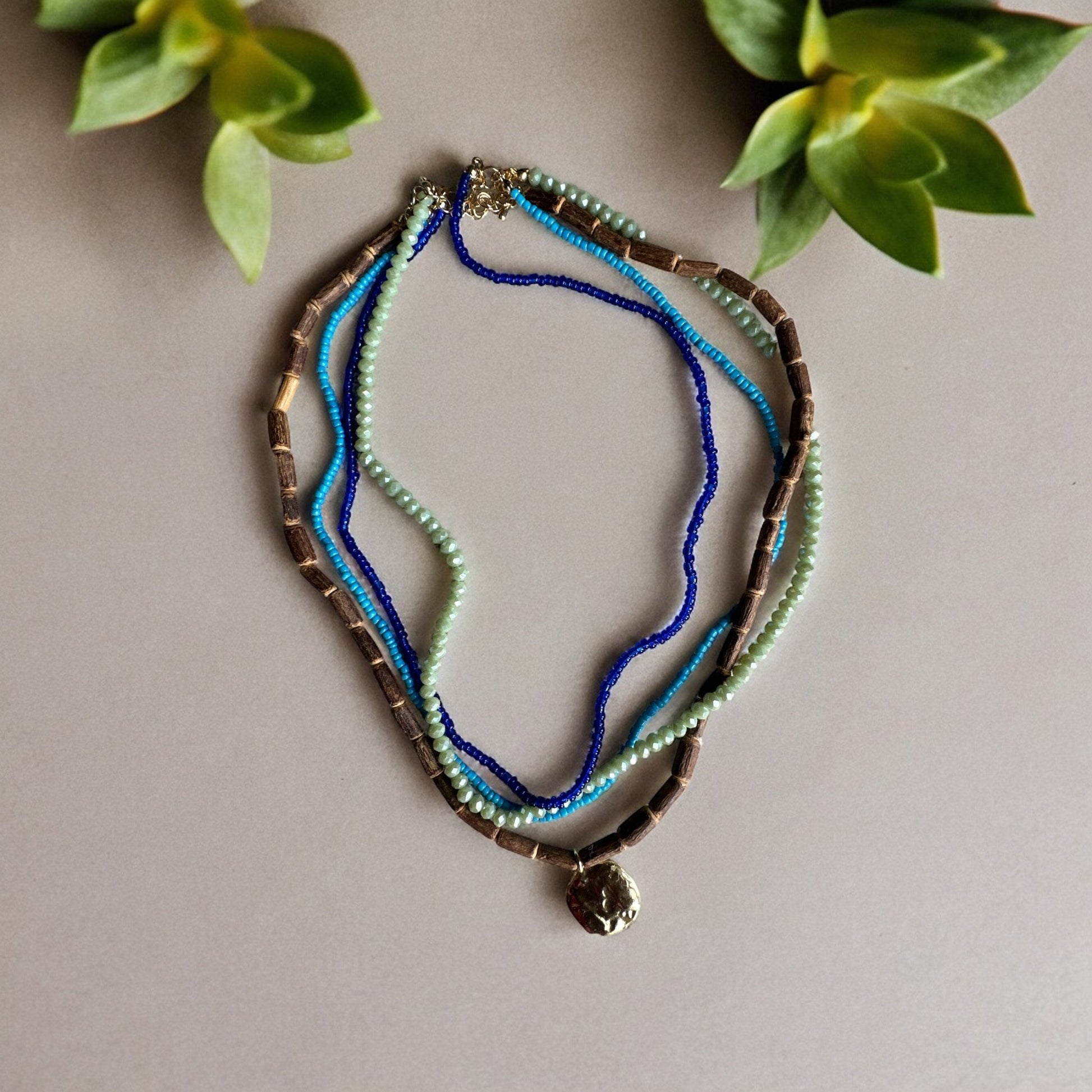 Multi - Strand Beaded Ethnic Necklace - Fatisha Boutique