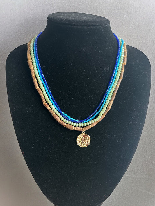 Multi - Strand Beaded Ethnic Necklace - Fatisha Boutique