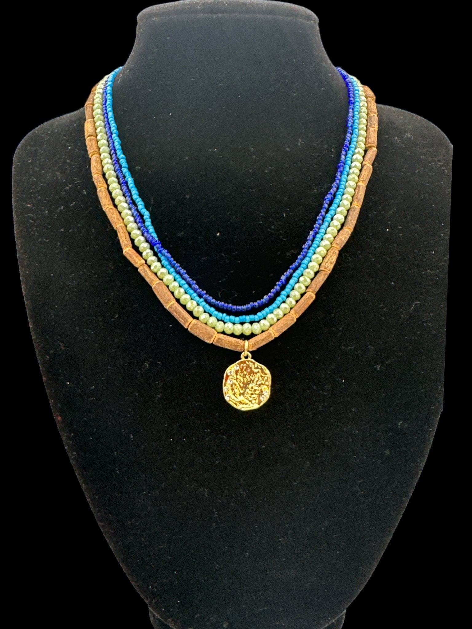 Multi - Strand Beaded Ethnic Necklace - Fatisha Boutique
