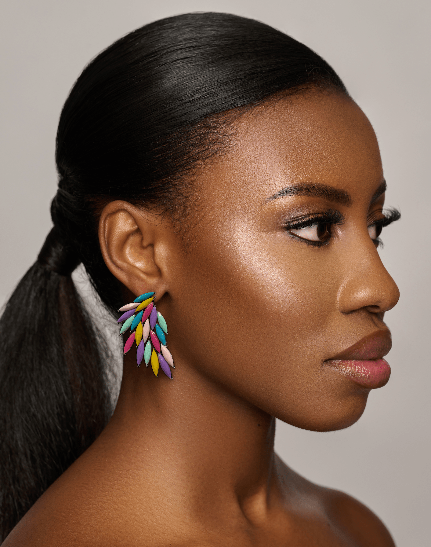 Multicolour Rhinestones Crystal Statement Stud Earrings - Fatisha Boutique