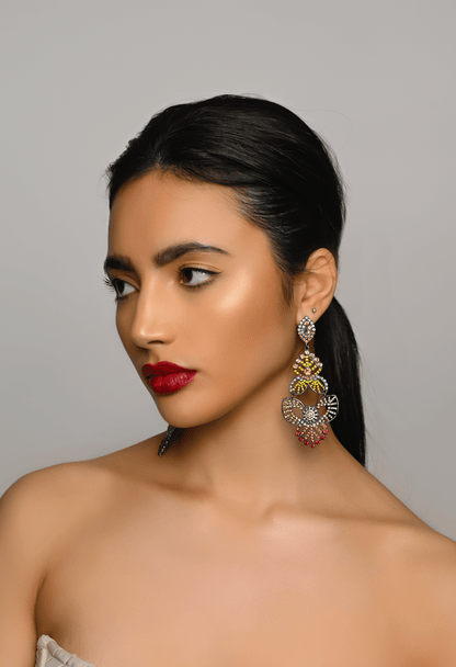 Multicolour Rhinestones Crystal Teardrop Stud Earrings - Fatisha Boutique
