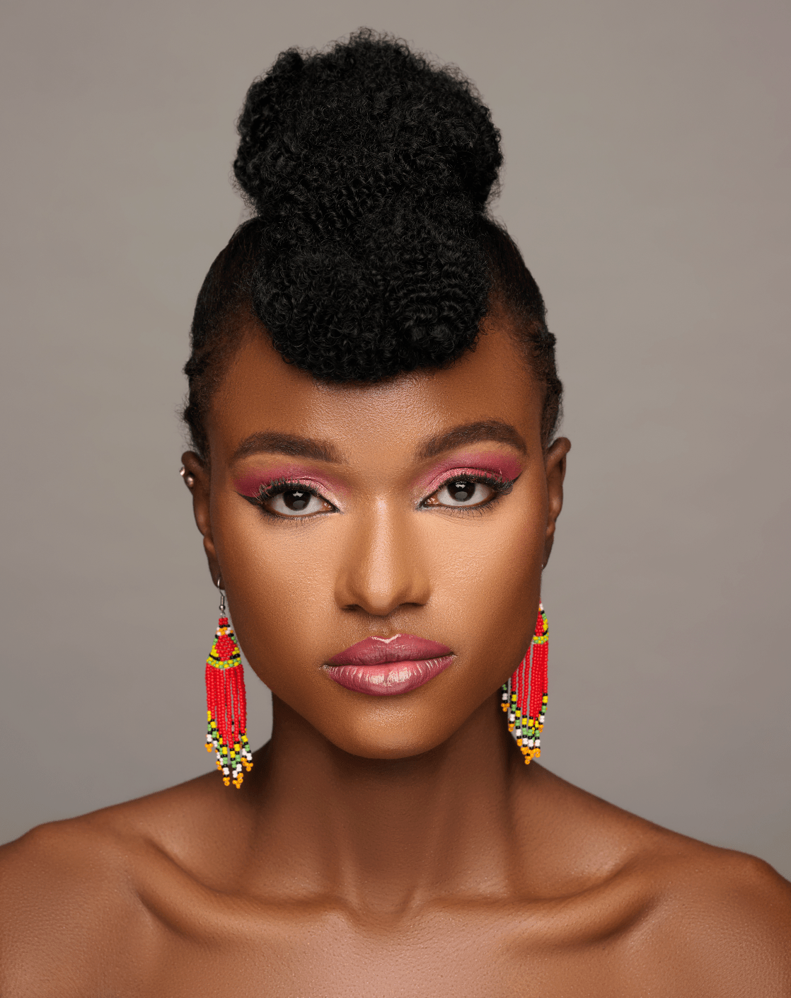 Multicoloured Authentic African Beaded Ethnic Dangle Earrings - Fatisha Boutique