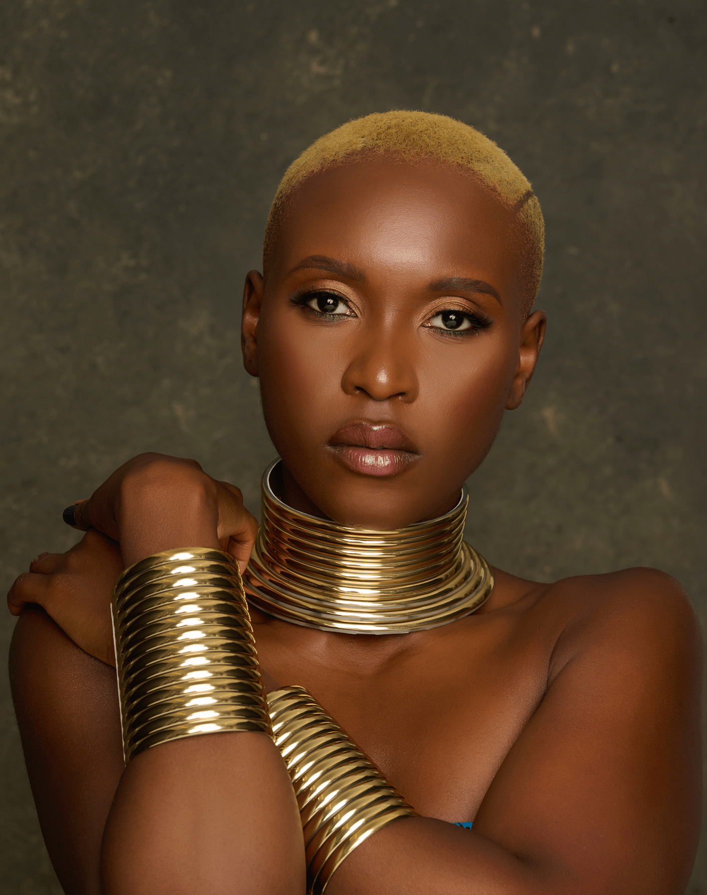 Ndebele Collar Choker Necklace with Two Matching Cuffs – Statement Jewellery Set - Fatisha Boutique