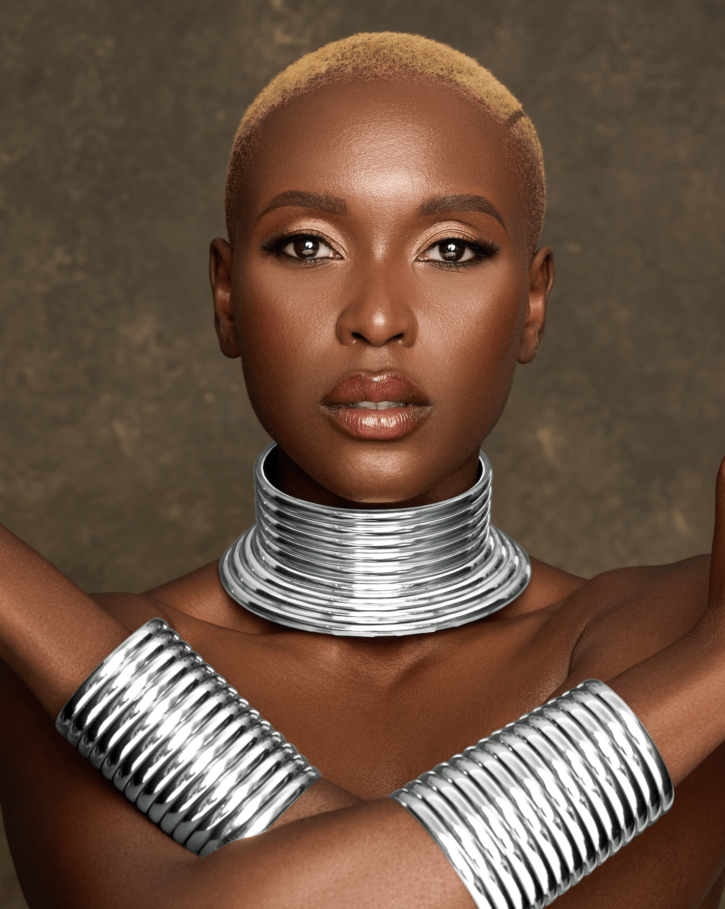 Ndebele Collar Choker Necklace with Two Matching Cuffs – Statement Jewellery Set - Fatisha Boutique