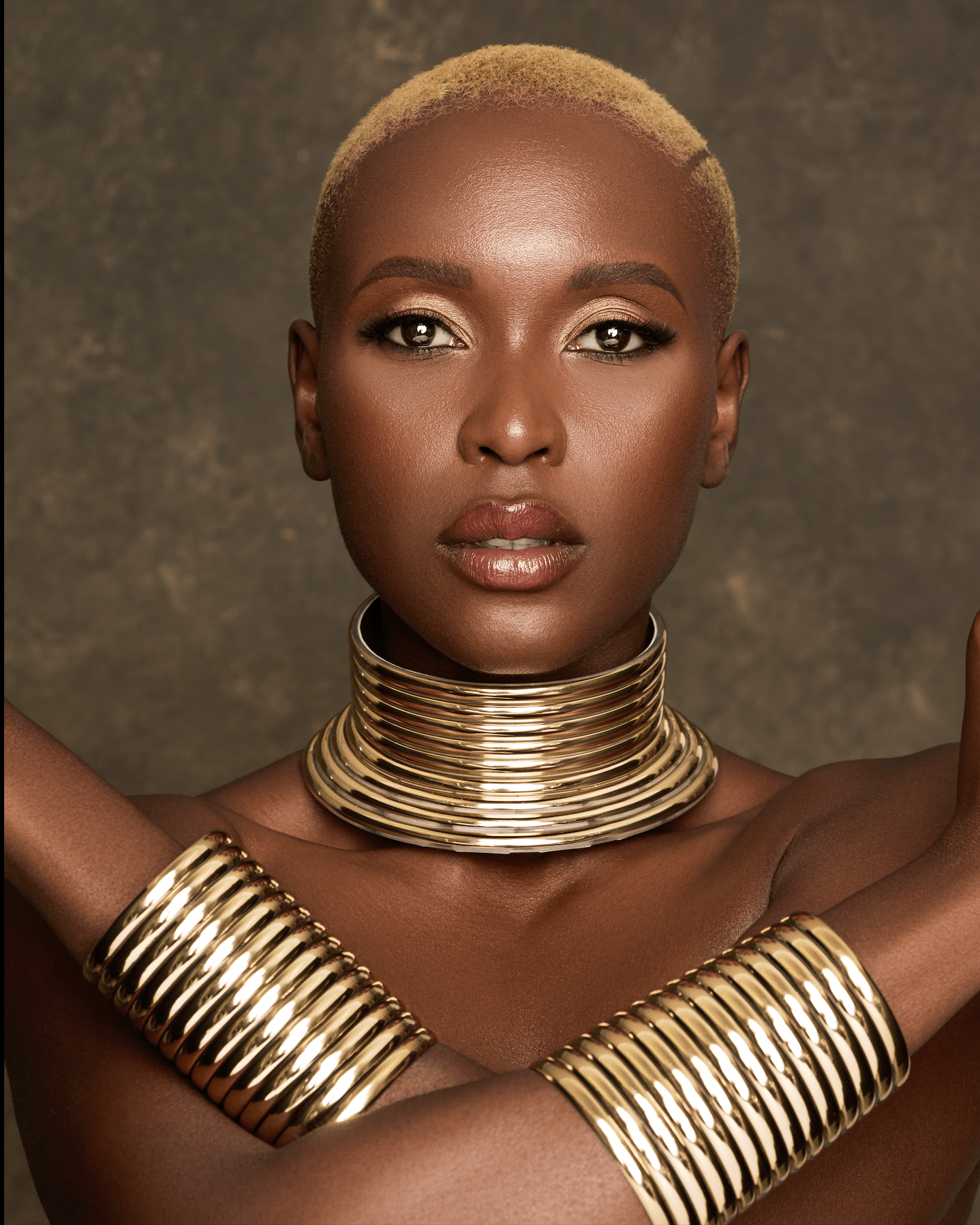 Ndebele Collar Choker Necklace with Two Matching Cuffs – Statement Jewellery Set - Fatisha Boutique