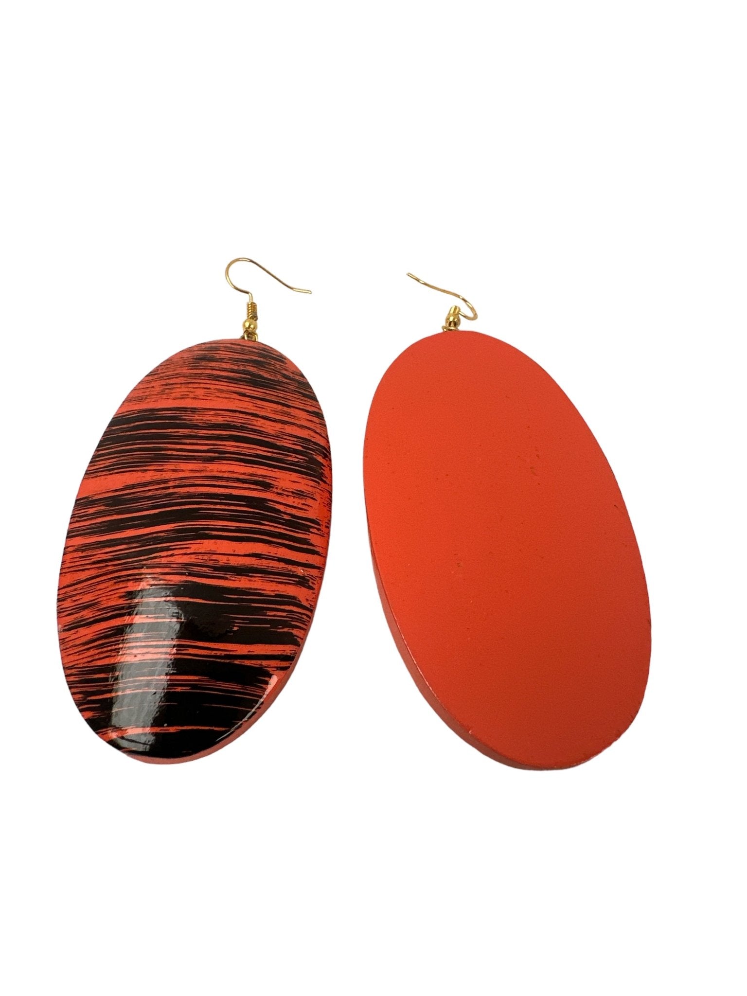 Oval Wooden Dangle Ethnic Earrings - Fatisha Boutique