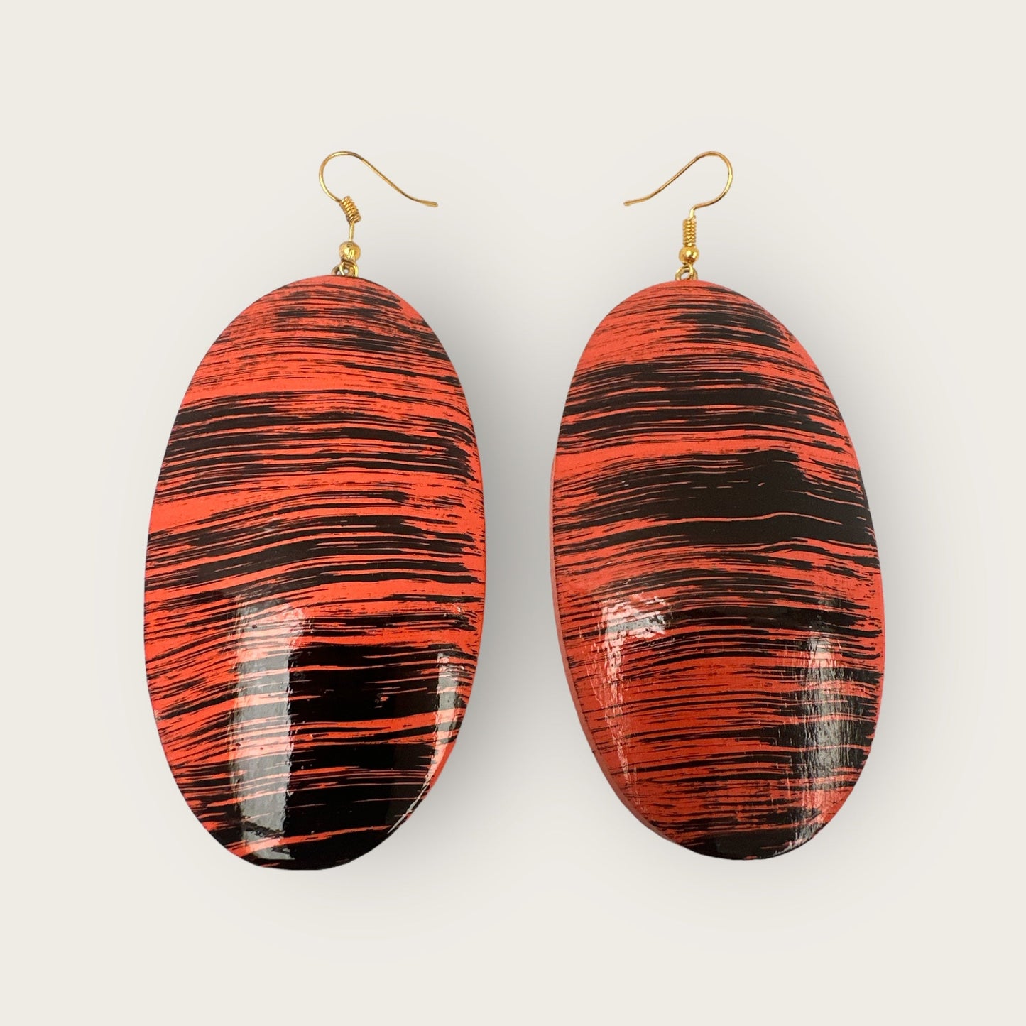 Oval Wooden Dangle Ethnic Earrings - Fatisha Boutique