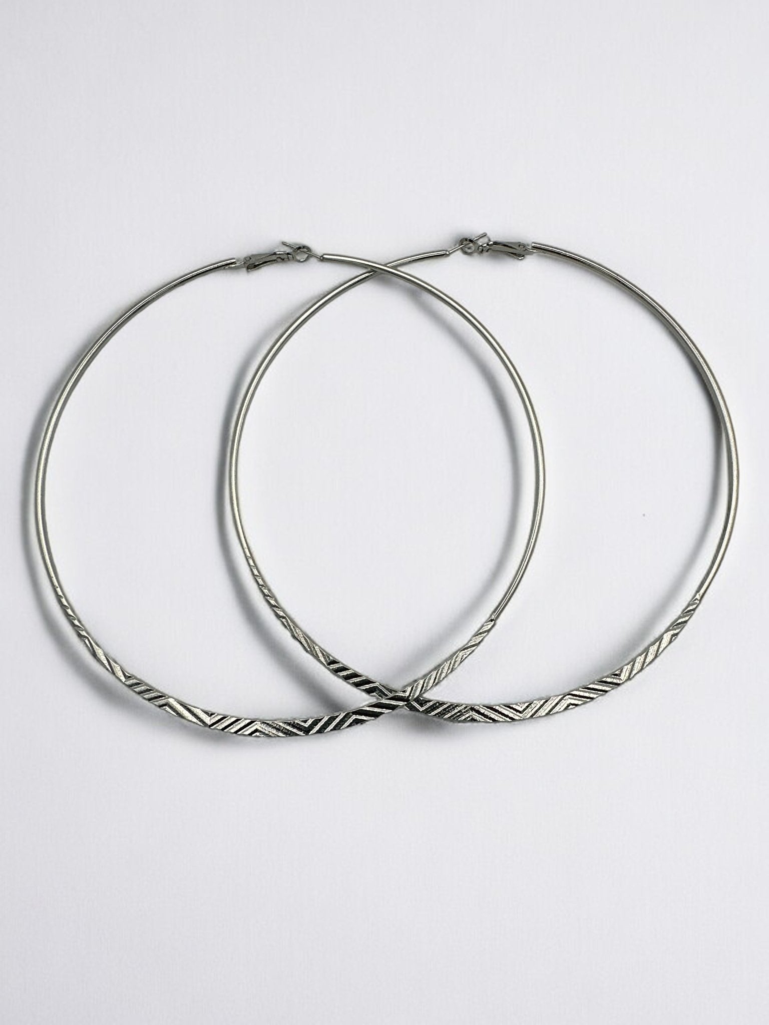 Oversized 12CM Engraved Big Statement Hoop Earrings - Fatisha Boutique