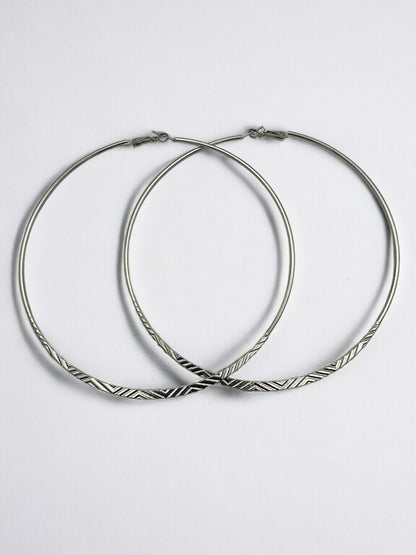 Oversized 12CM Engraved Big Statement Hoop Earrings - Fatisha Boutique