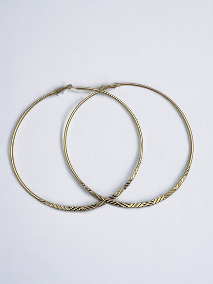 Oversized 12CM Engraved Big Statement Hoop Earrings - Fatisha Boutique