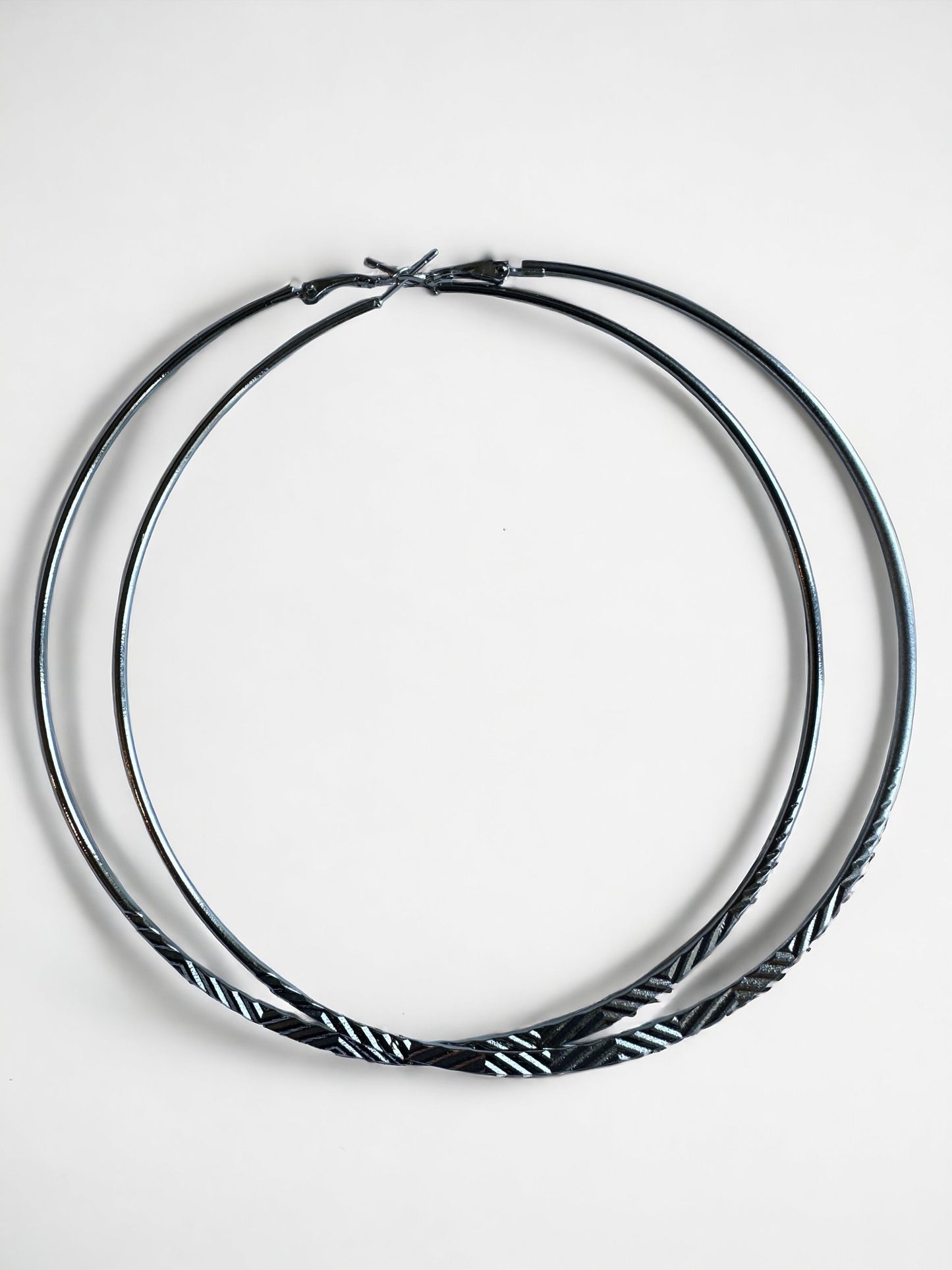 Oversized 12CM Engraved Big Statement Hoop Earrings - Fatisha Boutique