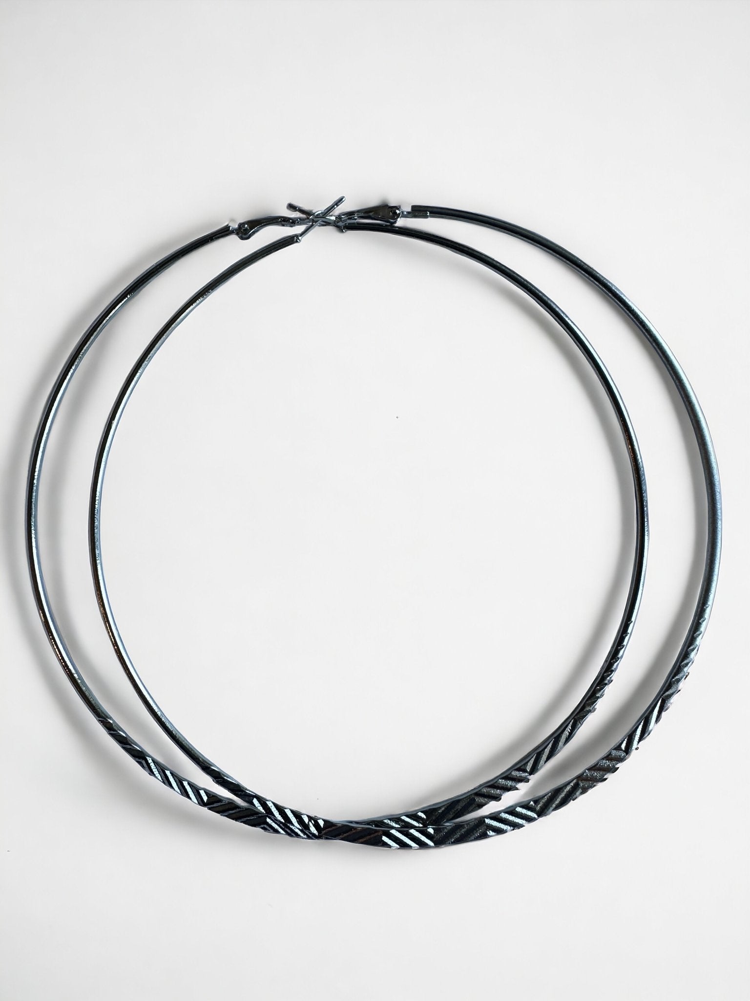 Oversized 12CM Engraved Big Statement Hoop Earrings - Fatisha Boutique