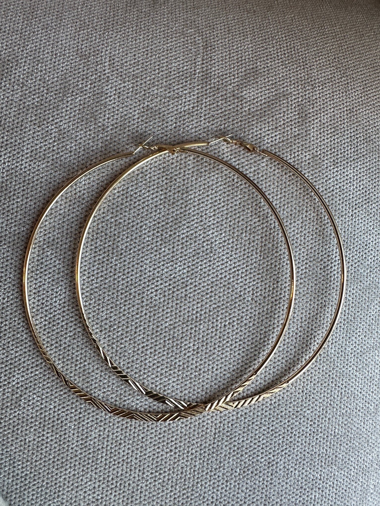 Oversized 12CM Engraved Big Statement Hoop Earrings - Fatisha Boutique