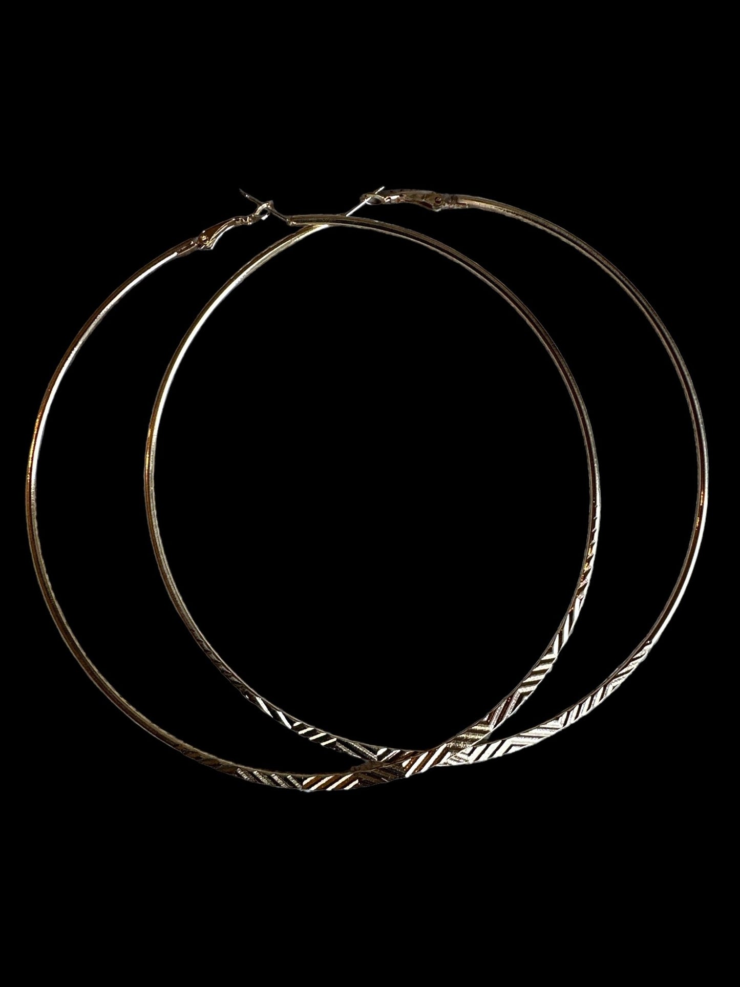 Oversized 12CM Engraved Big Statement Hoop Earrings - Fatisha Boutique