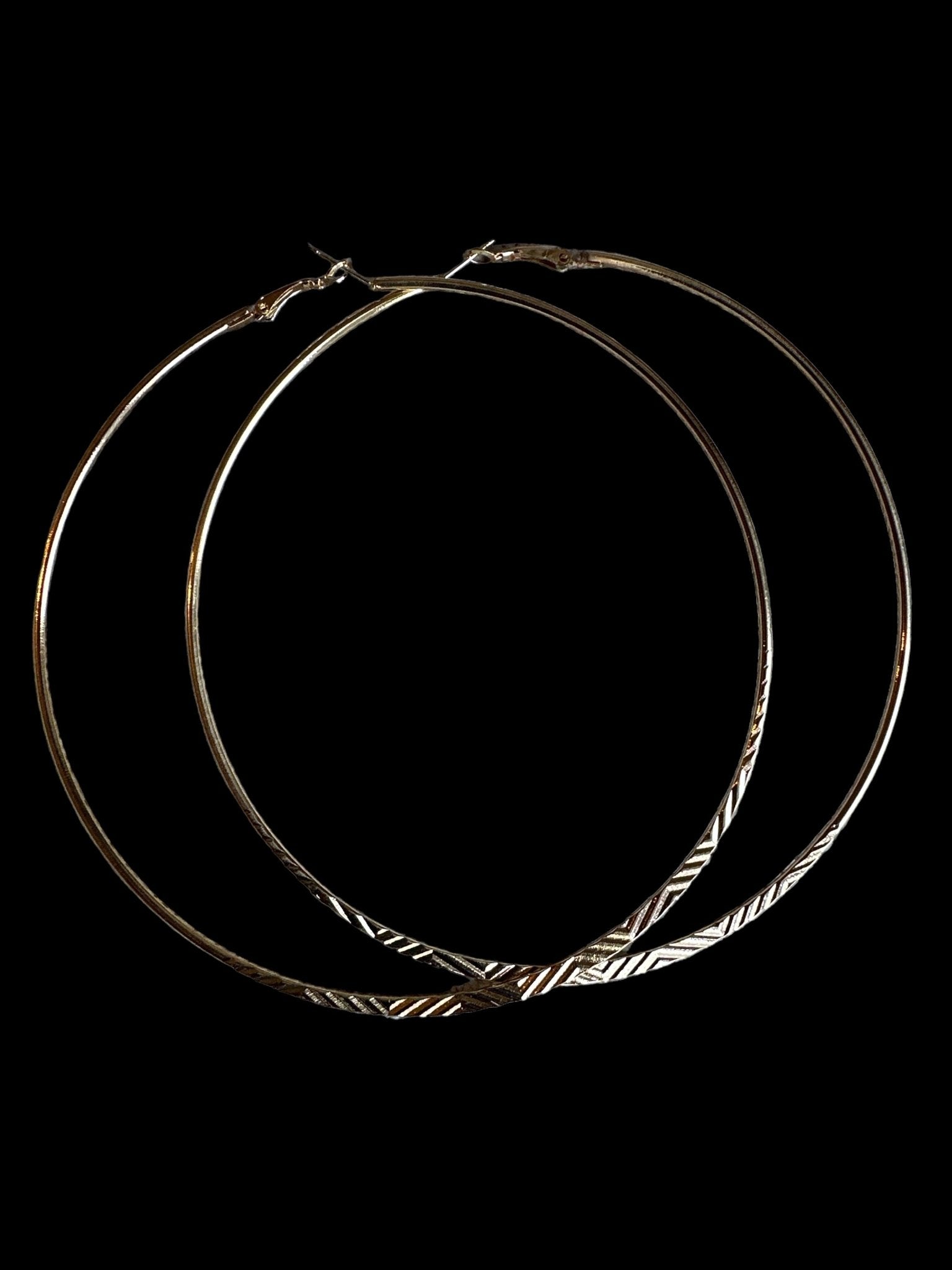 Oversized 12CM Engraved Big Statement Hoop Earrings - Fatisha Boutique