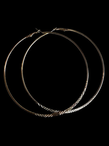 Oversized 12CM Engraved Big Statement Hoop Earrings - Fatisha Boutique