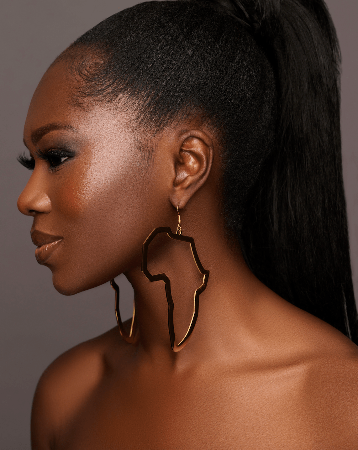 Oversized Africa Map Shape Stainless Steel Dangle Earrings – Bold Afrocentric Statement Jewellery - Fatisha Boutique