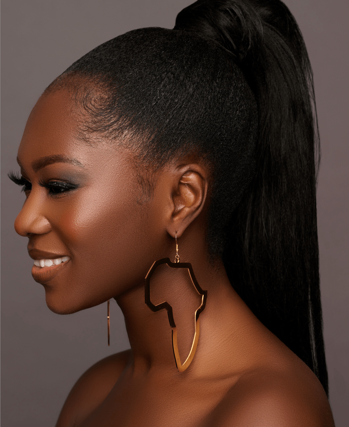 Oversized Africa Map Shape Stainless Steel Dangle Earrings – Bold Afrocentric Statement Jewellery - Fatisha Boutique