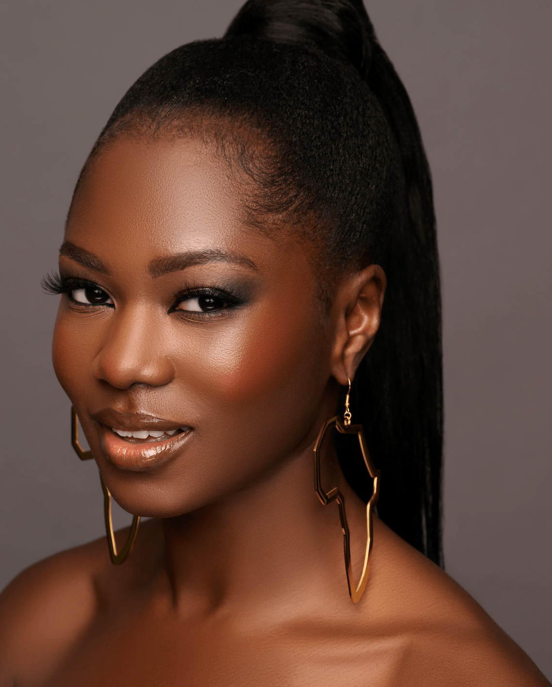 Oversized Africa Map Shape Stainless Steel Dangle Earrings – Bold Afrocentric Statement Jewellery - Fatisha Boutique