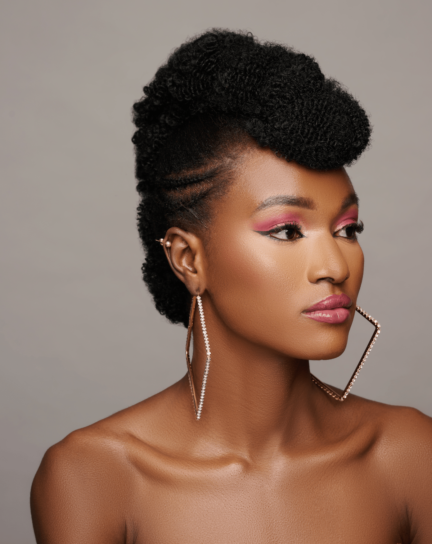 Oversized Big Square Rhinestone Statement Hoop Earrings - Fatisha Boutique