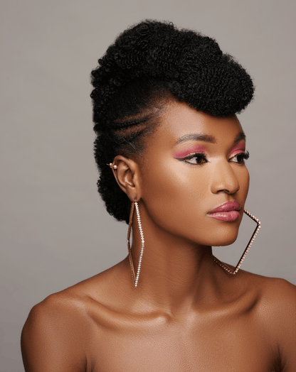 Oversized Big Square Rhinestone Statement Hoop Earrings - Fatisha Boutique