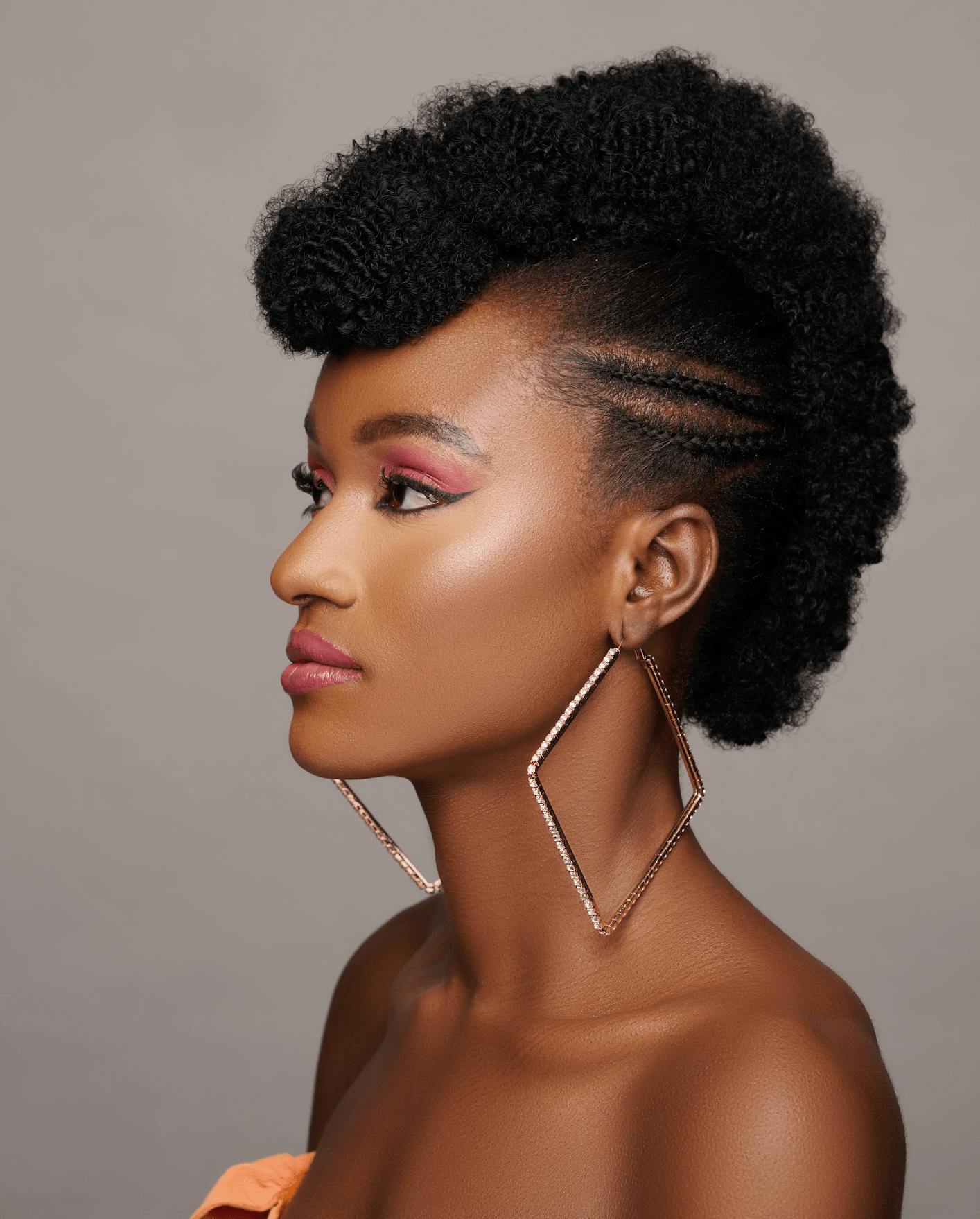 Oversized Big Square Rhinestone Statement Hoop Earrings - Fatisha Boutique