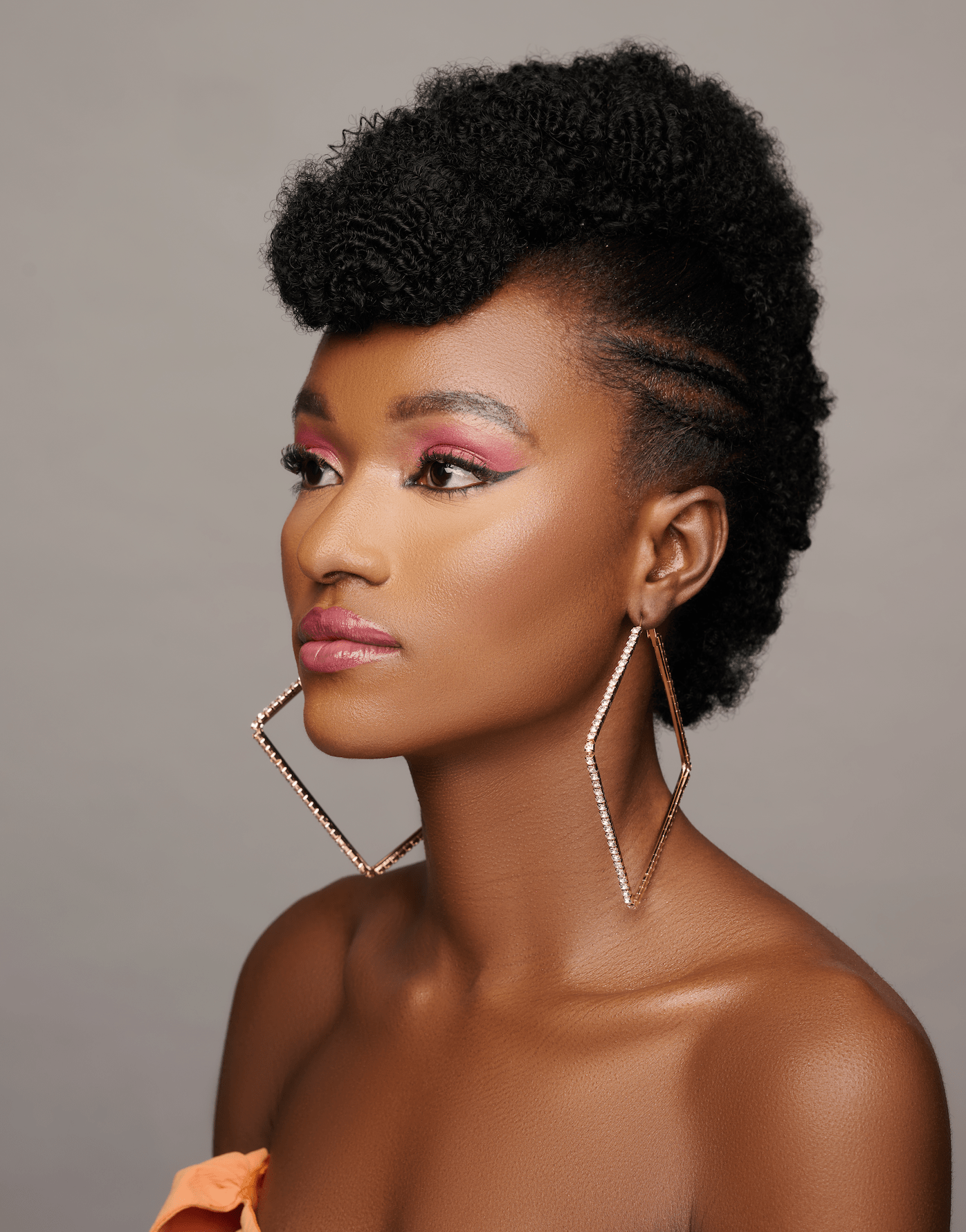 Oversized Big Square Rhinestone Statement Hoop Earrings - Fatisha Boutique