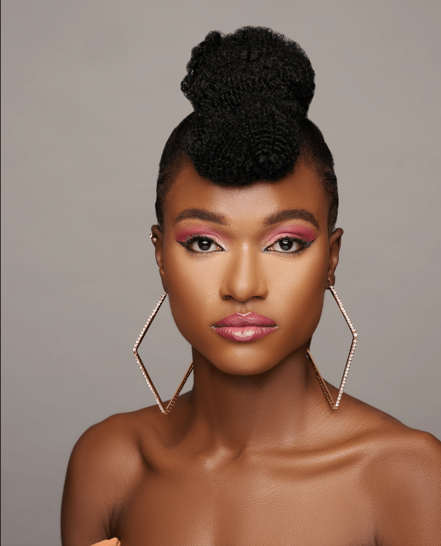 Oversized Big Square Rhinestone Statement Hoop Earrings - Fatisha Boutique