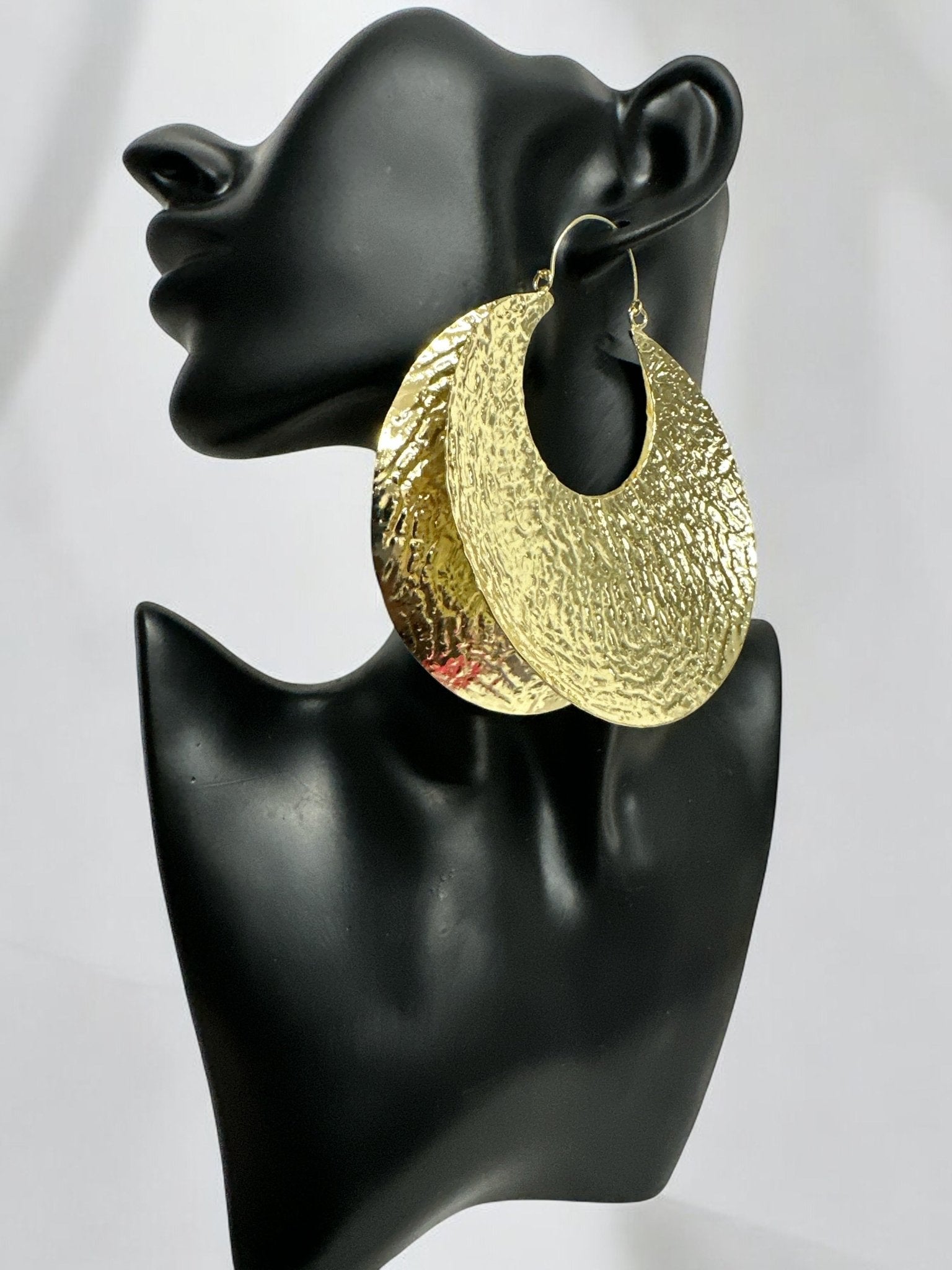 Oversized Bold Fulani - Style Gold Hoop Earrings - African Heritage Statement Jewellery - Fatisha Boutique