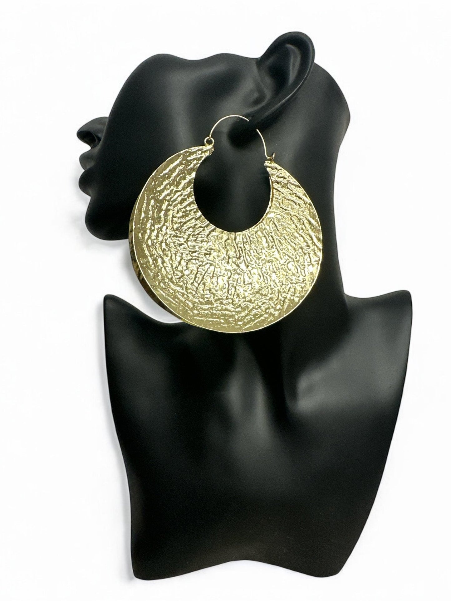 Oversized Bold Fulani - Style Gold Hoop Earrings - African Heritage Statement Jewellery - Fatisha Boutique