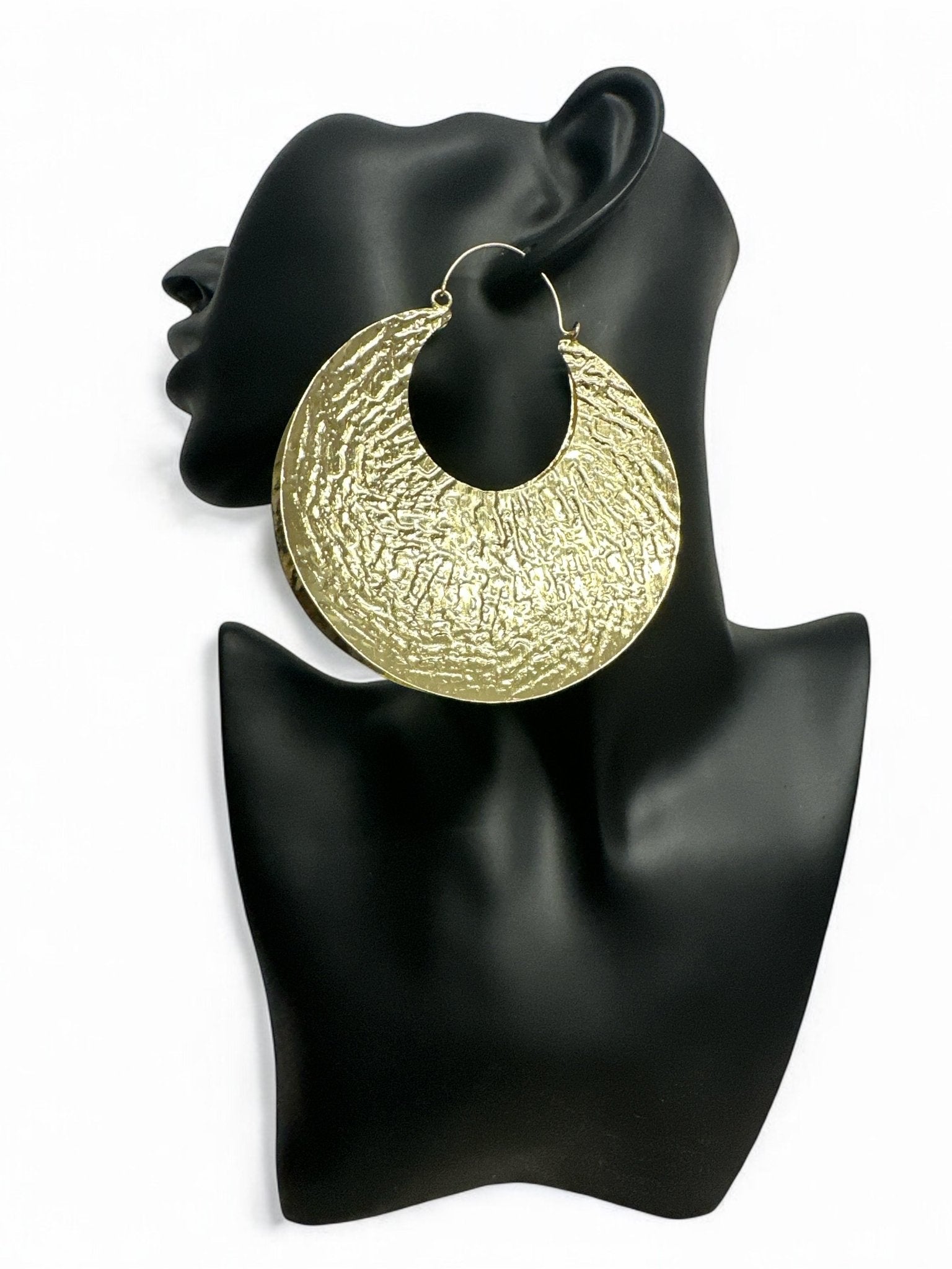 Oversized Bold Fulani - Style Gold Hoop Earrings - African Heritage Statement Jewellery - Fatisha Boutique