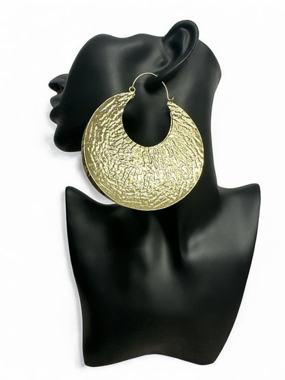 Oversized Bold Fulani - Style Gold Hoop Earrings - African Heritage Statement Jewellery - Fatisha Boutique