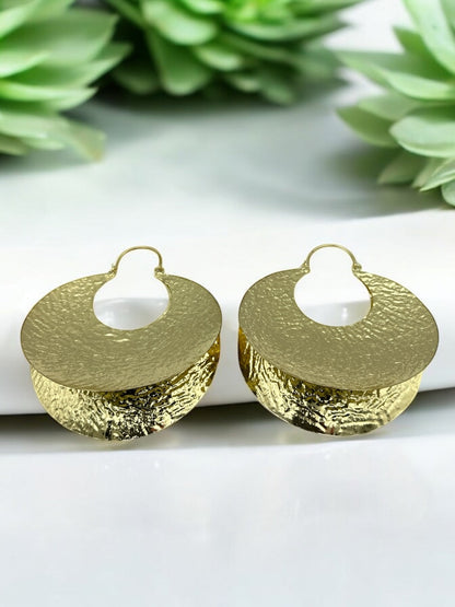 Oversized Bold Fulani - Style Gold Hoop Earrings - African Heritage Statement Jewellery - Fatisha Boutique