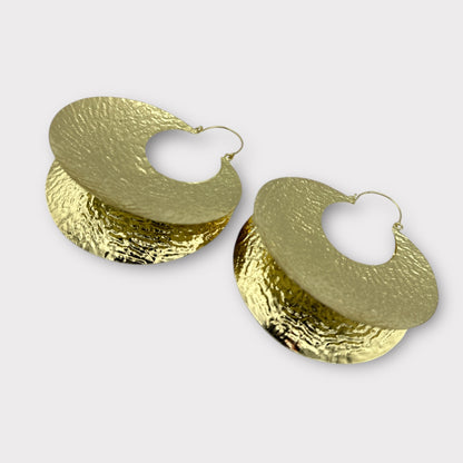 Oversized Bold Fulani - Style Gold Hoop Earrings - African Heritage Statement Jewellery - Fatisha Boutique