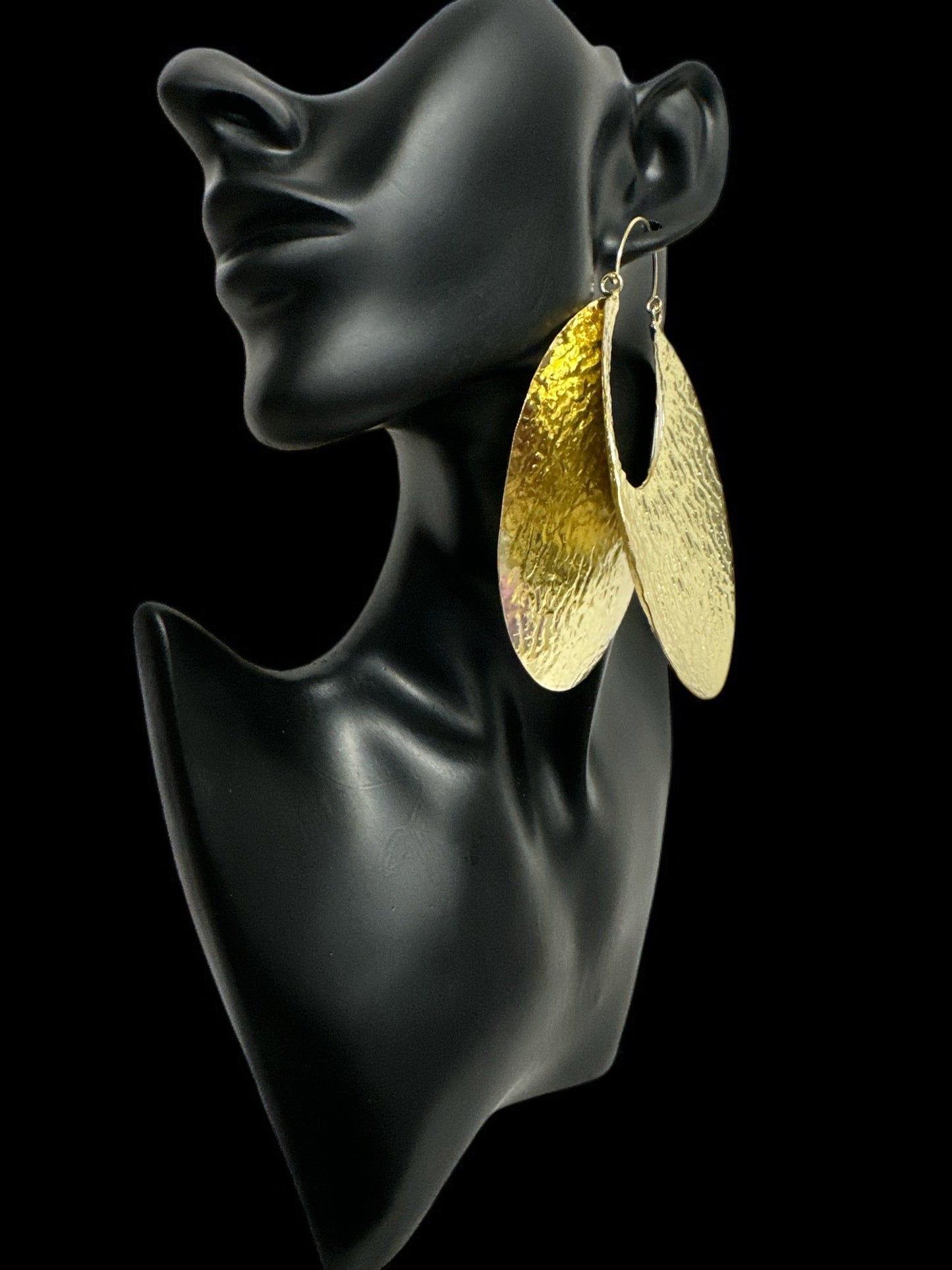Oversized Bold Fulani - Style Gold Hoop Earrings - African Heritage Statement Jewellery - Fatisha Boutique