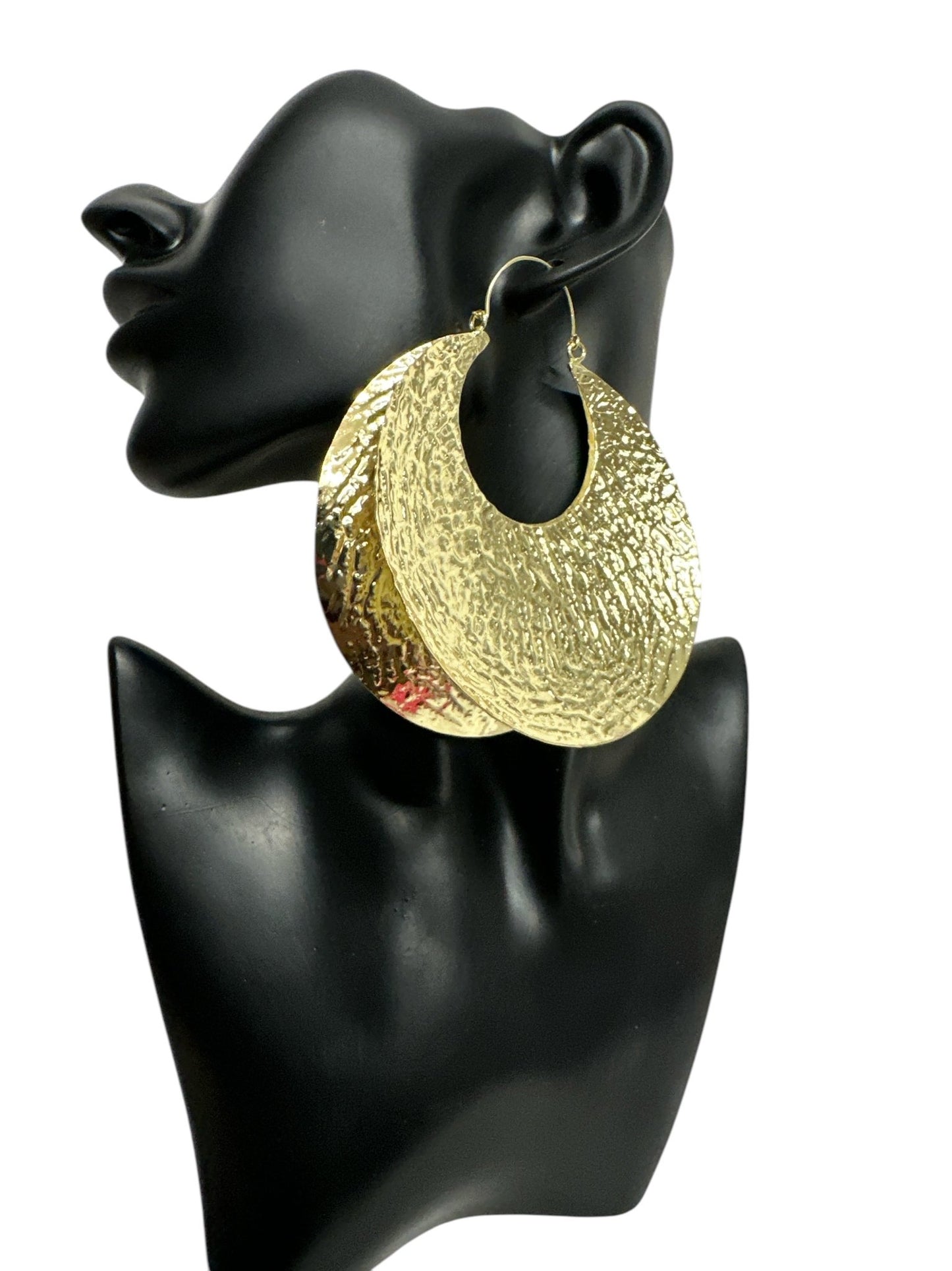 Oversized Bold Fulani - Style Gold Hoop Earrings - African Heritage Statement Jewellery - Fatisha Boutique
