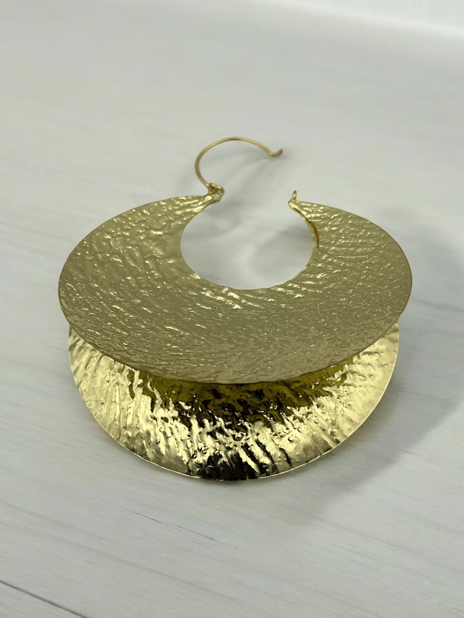 Oversized Bold Fulani - Style Gold Hoop Earrings - African Heritage Statement Jewellery - Fatisha Boutique