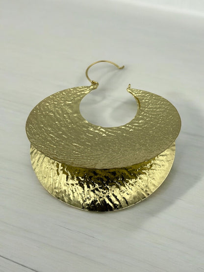 Oversized Bold Fulani - Style Gold Hoop Earrings - African Heritage Statement Jewellery - Fatisha Boutique