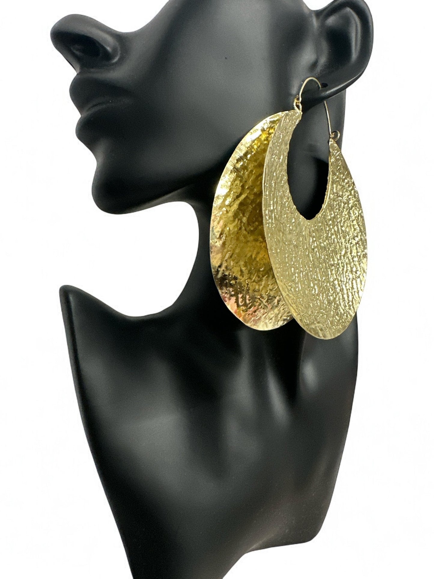 Oversized Bold Fulani - Style Gold Hoop Earrings - African Heritage Statement Jewellery - Fatisha Boutique