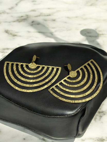 Oversized Brass Bold Statement Earrings - Fatisha Boutique