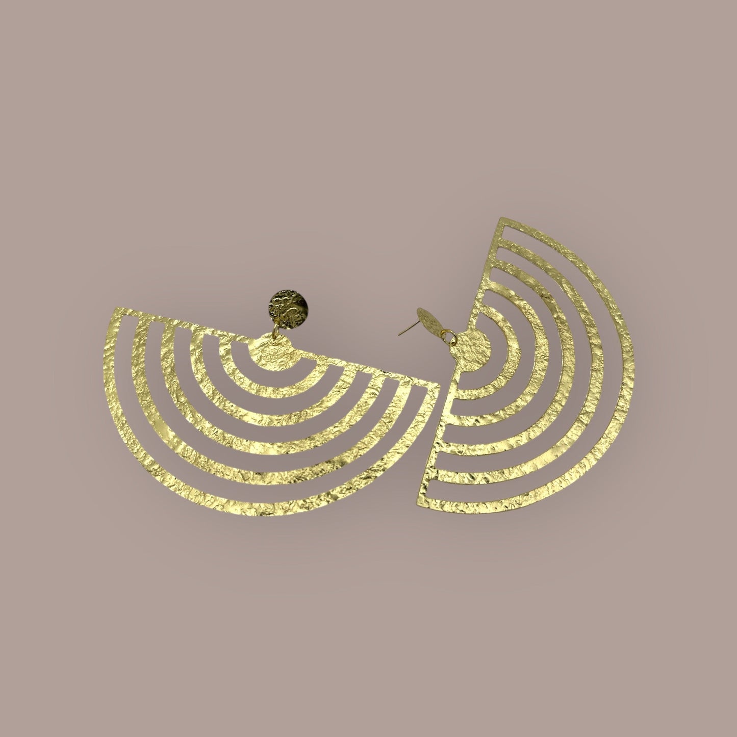 Oversized Brass Bold Statement Earrings - Fatisha Boutique
