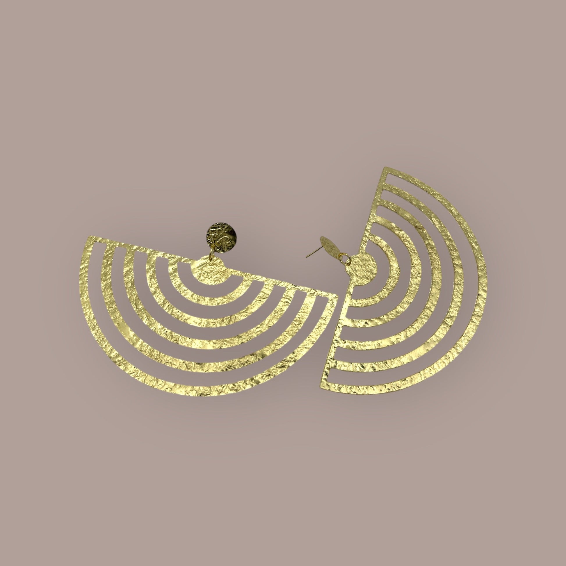 Oversized Brass Bold Statement Earrings - Fatisha Boutique
