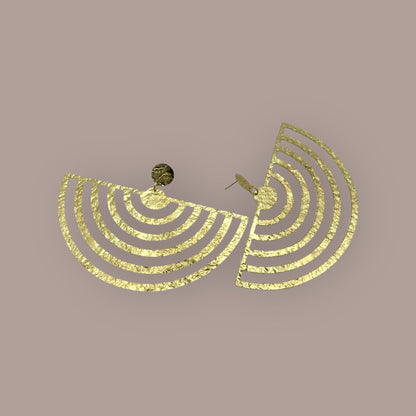 Oversized Brass Bold Statement Earrings - Fatisha Boutique